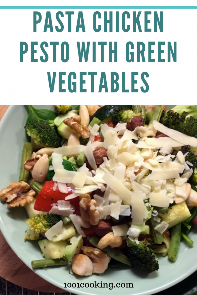 Pasta Chicken Pesto with Green Vegetables